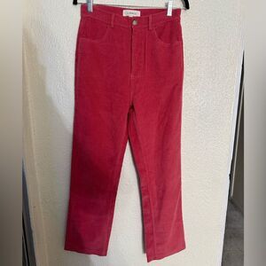 L*space pink Corduroy Women Jeans size 6 100% Cotton